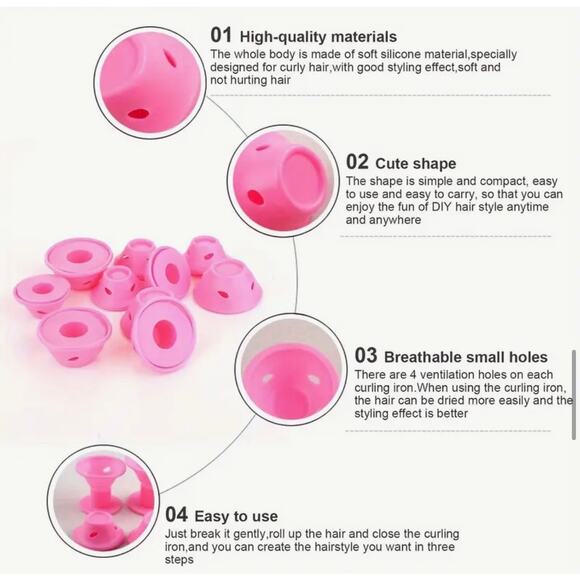 HAIR CURLERS: 20pcs Small All Hair Textures Heatless Spherical Roller Set, NIP - Picture 9 of 9